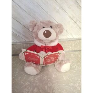 Twas The Night Before Christmas Reading Teddy Bear Plush Stuffed Talking WORKS